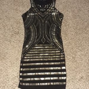 Black and gold dress